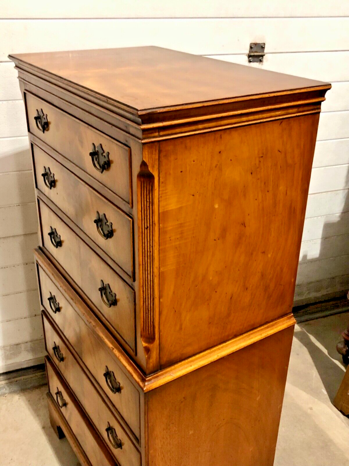 000737....Handsome Vintage Mahogany Tallboy Chest On Chest ( sold )