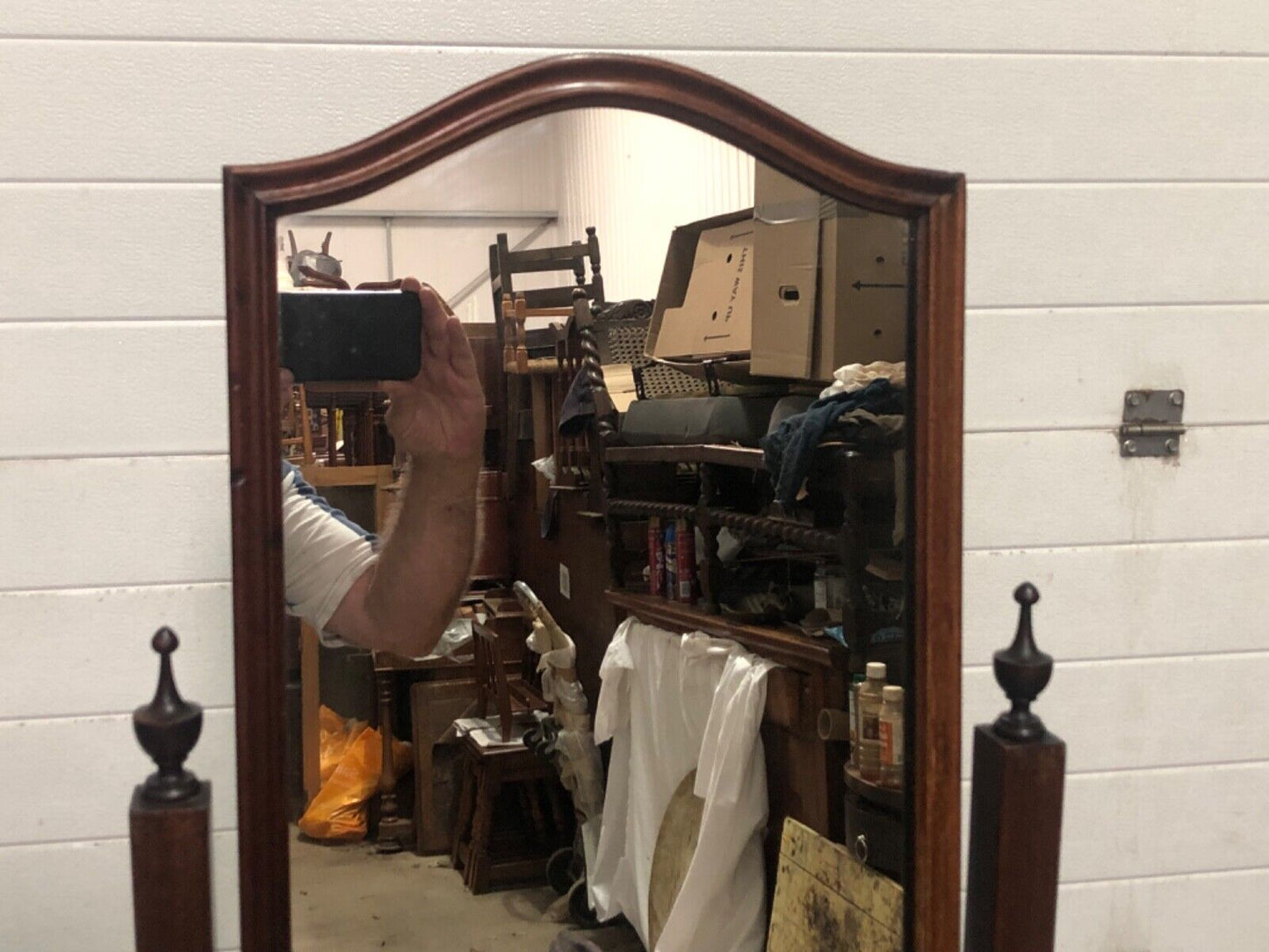 000813....Edwardian Mahogany Cheval Mirror ( sold )