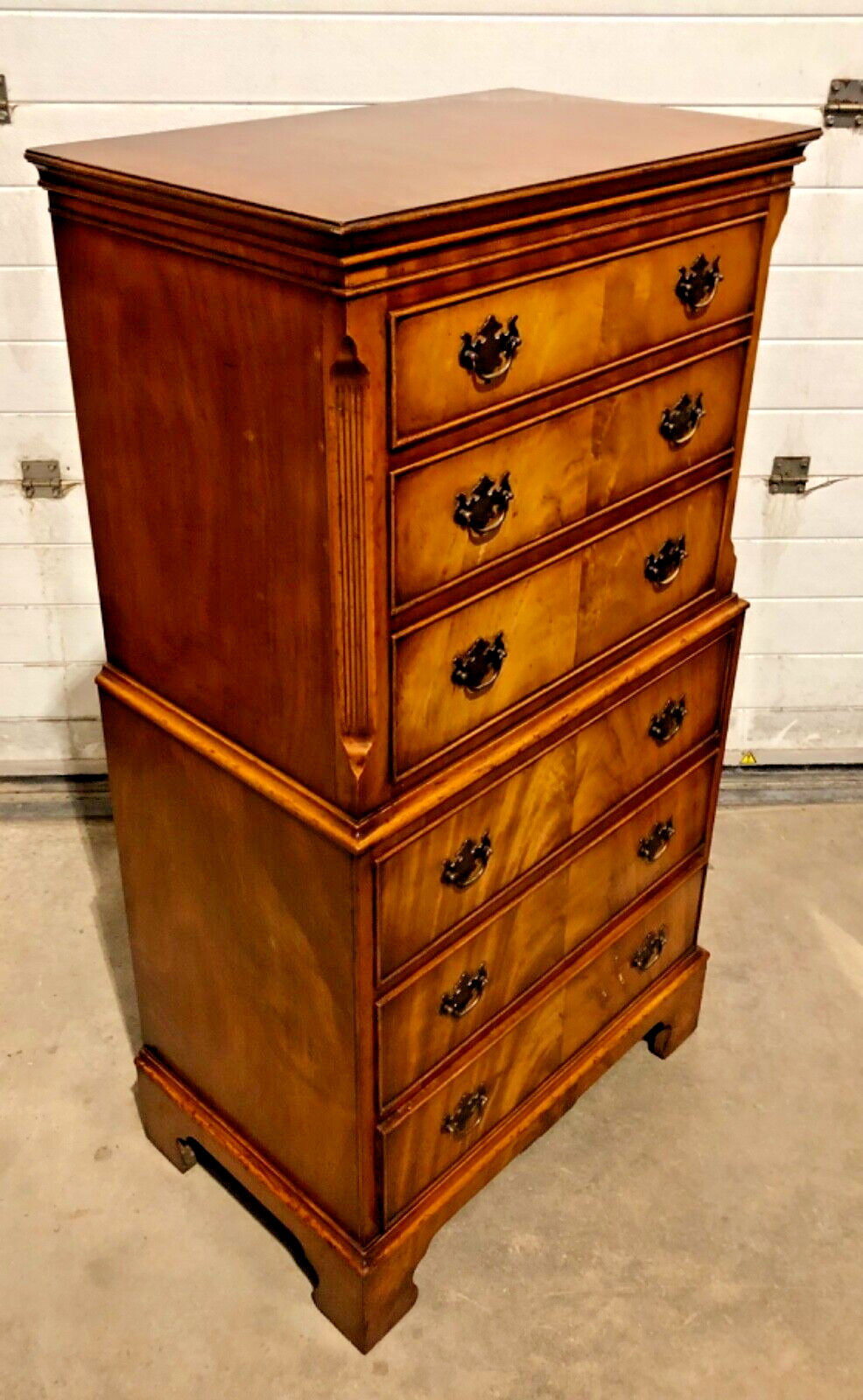 000737....Handsome Vintage Mahogany Tallboy Chest On Chest ( sold )