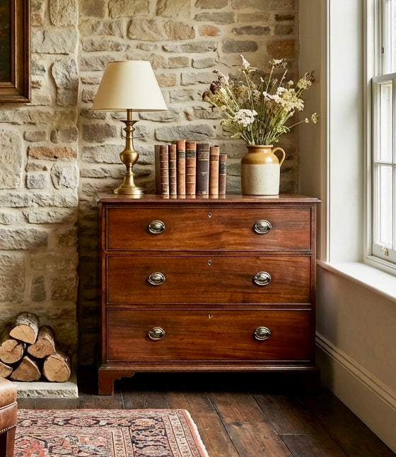000533...Handsome Small Georgian Mahogany Chest Of Drawers ( sold )