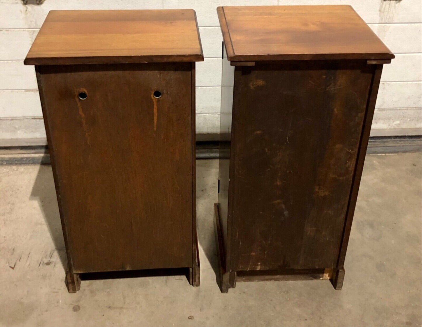 000792....Two Antique Solid Walnut Bedside Cabinets / Nightstands ( sold )