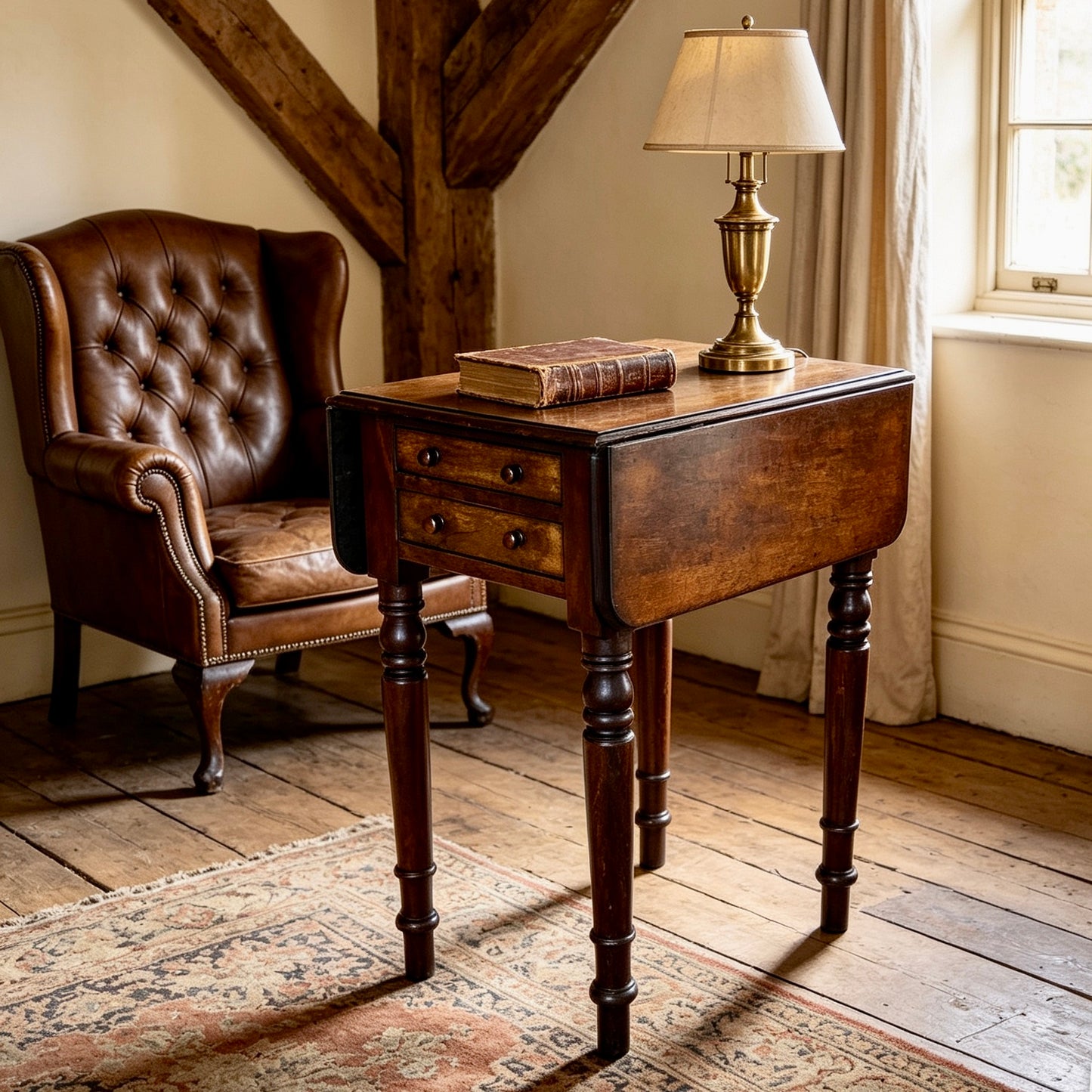 000509....Handsome Antique Mahogany Lamp Table