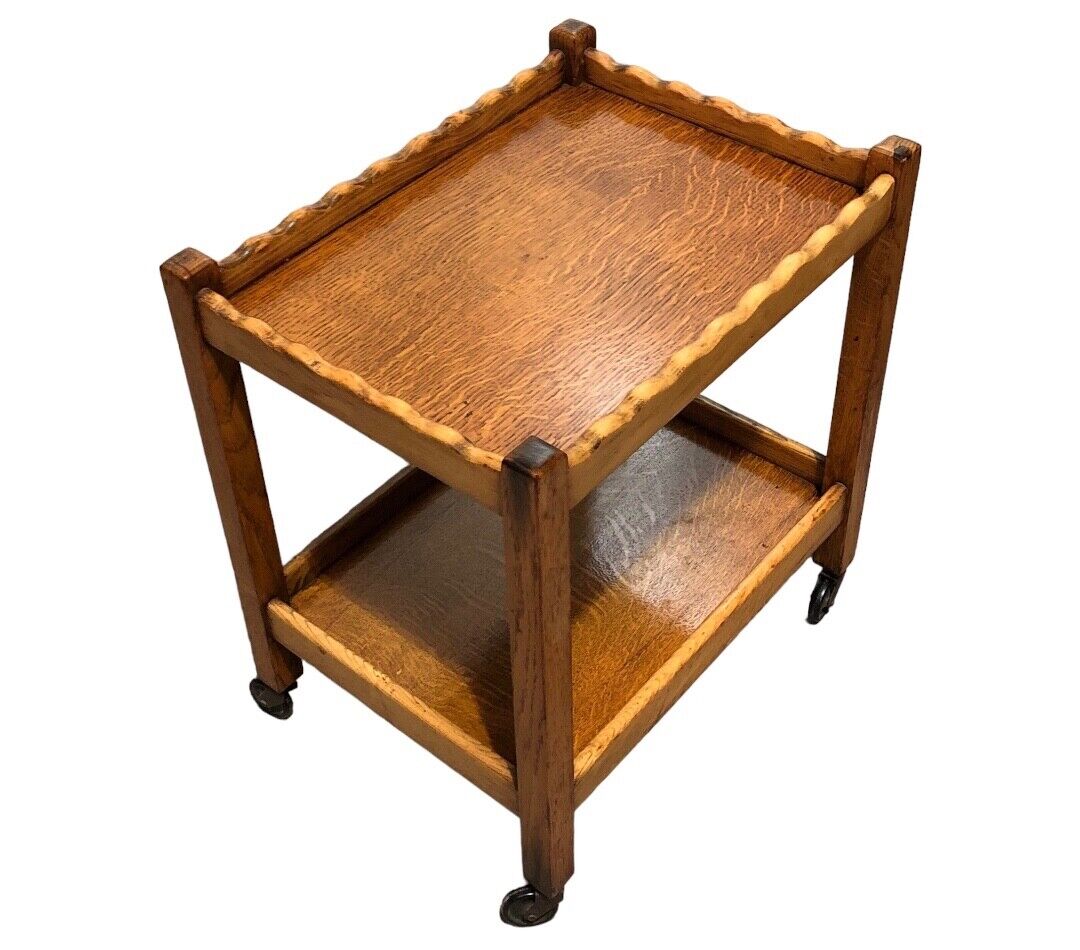 000784....Handsome Small Vintage Trolley / Side Table / Bedside Table ( sold )