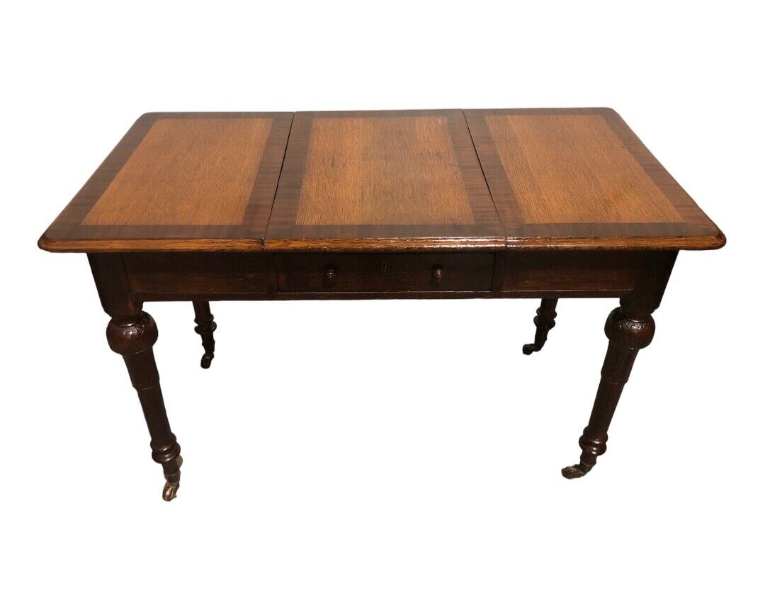 000826....Antique Oak Library Table / Work Table ( sold )