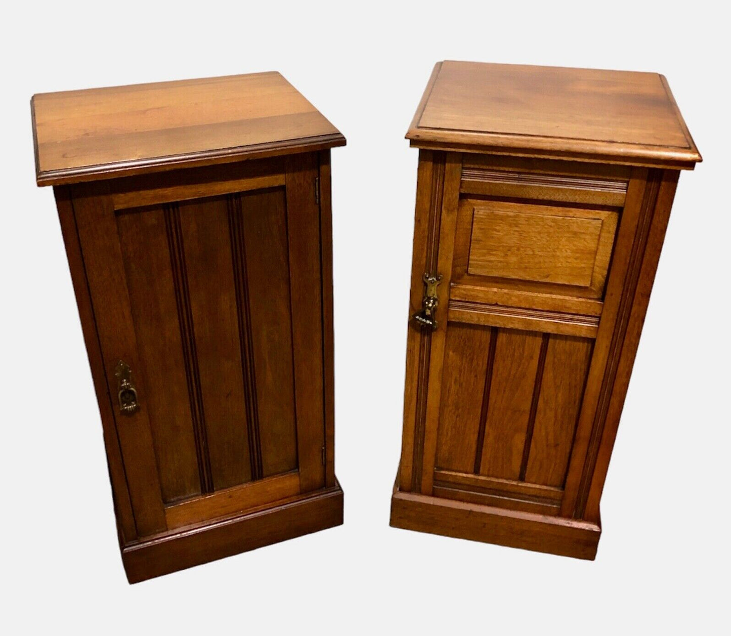 000792....Two Antique Solid Walnut Bedside Cabinets / Nightstands ( sold )