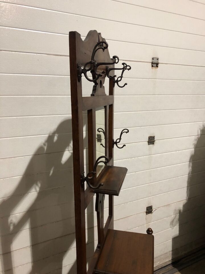 000785....Handsome Antique Oak Hall Stand / Coat Rack ( sold )