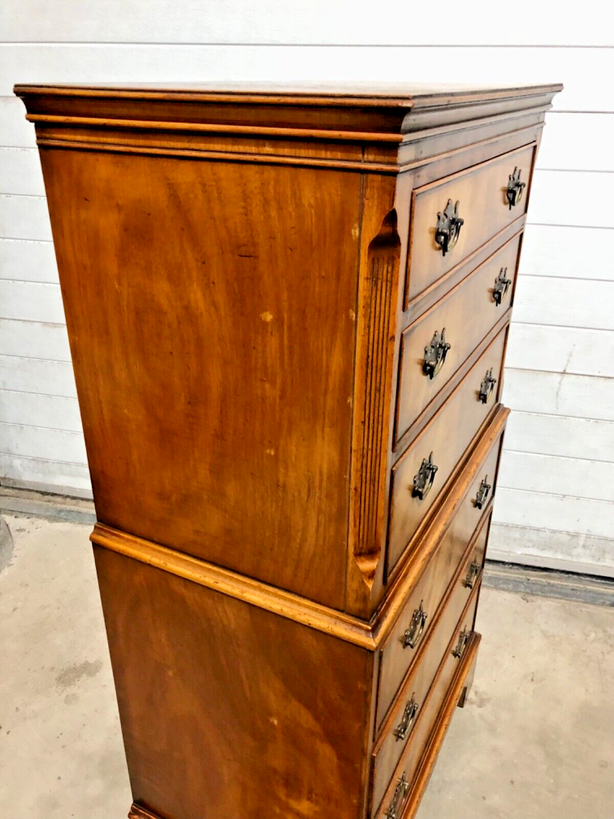 000737....Handsome Vintage Mahogany Tallboy Chest On Chest ( sold )