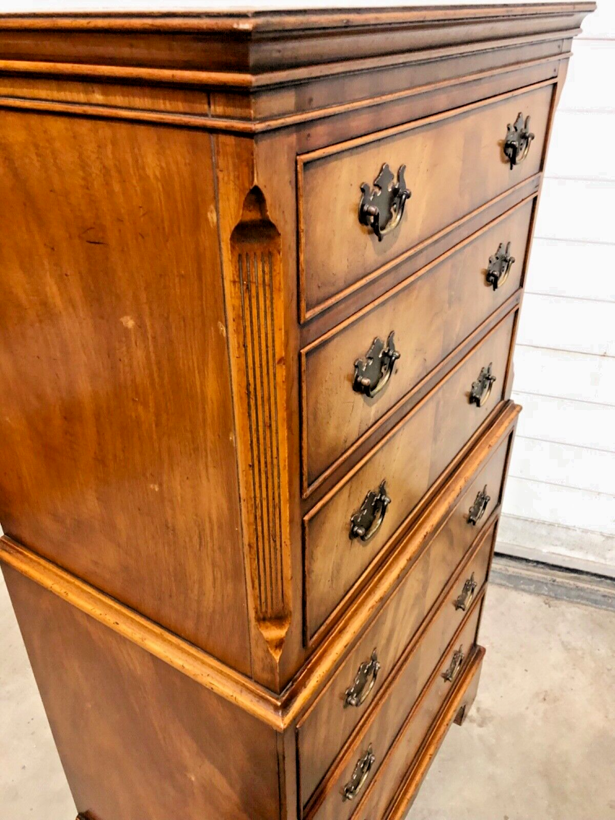 000737....Handsome Vintage Mahogany Tallboy Chest On Chest ( sold )