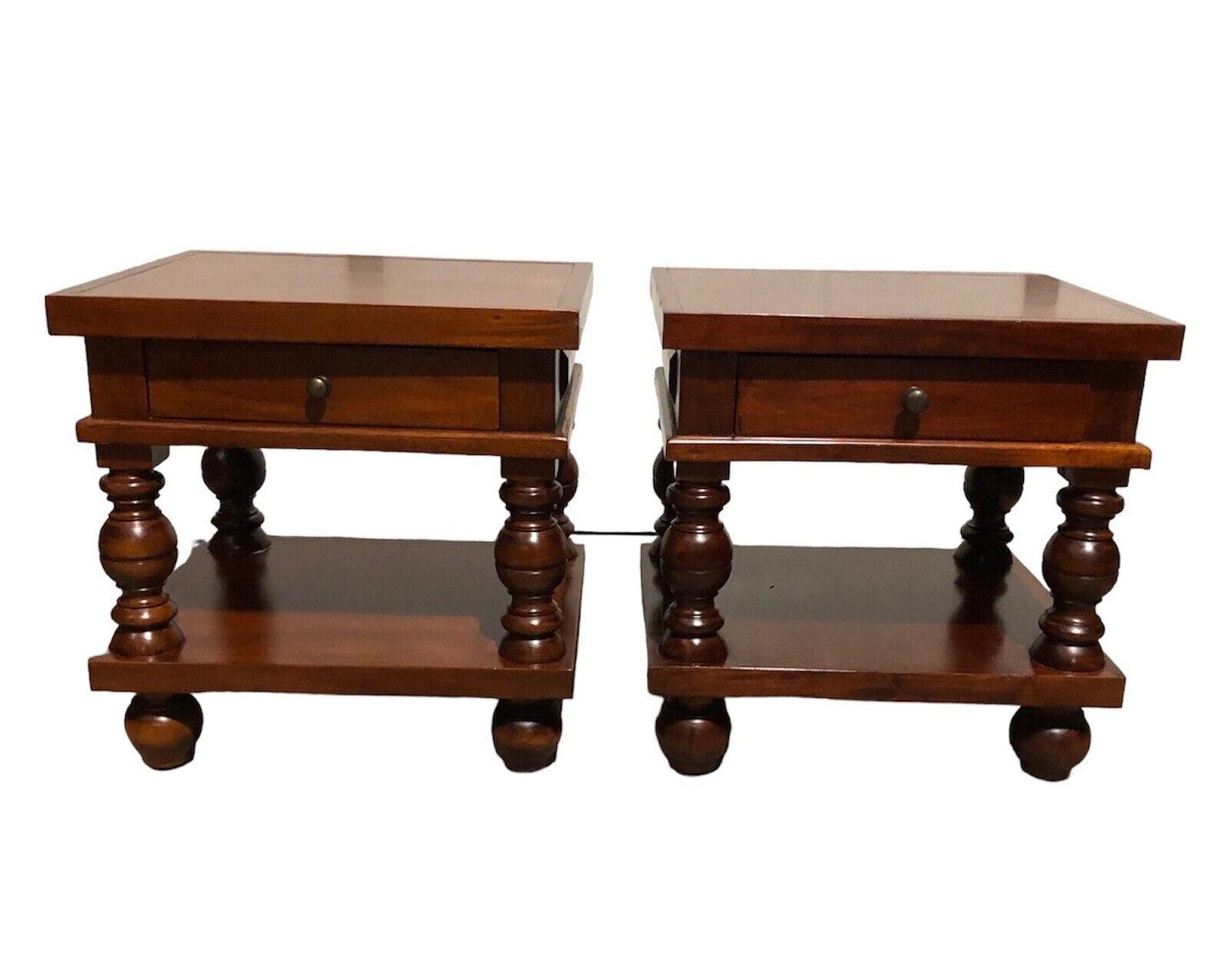 000771....Handsome Pair Of Vintage Bedside Tables / Lamp Tables ( sold )
