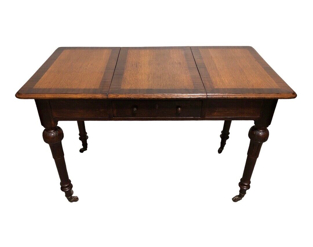 000826....Antique Oak Library Table / Work Table ( sold )