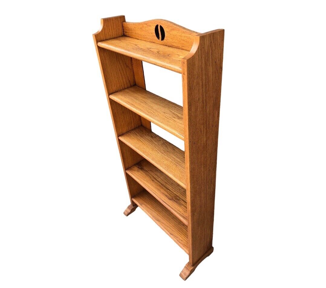 000835....Handsome Arts And Crafts Oak Bookcase / Oak Bookshelves ( sold )