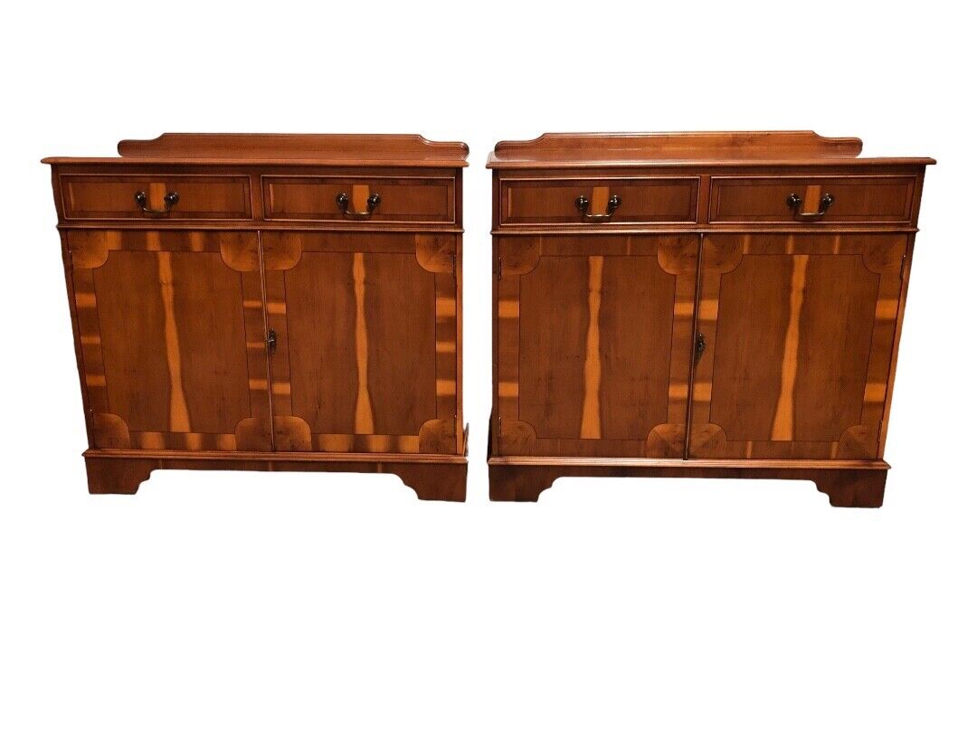 000824....Stunning Pair Of Vintage Yew Side Cabinets ( sold )