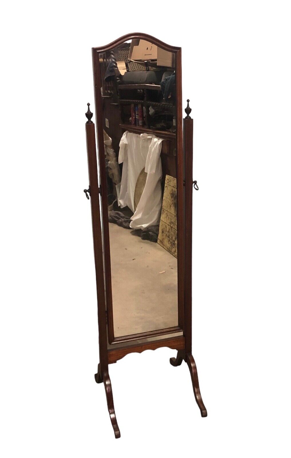 000813....Edwardian Mahogany Cheval Mirror ( sold )