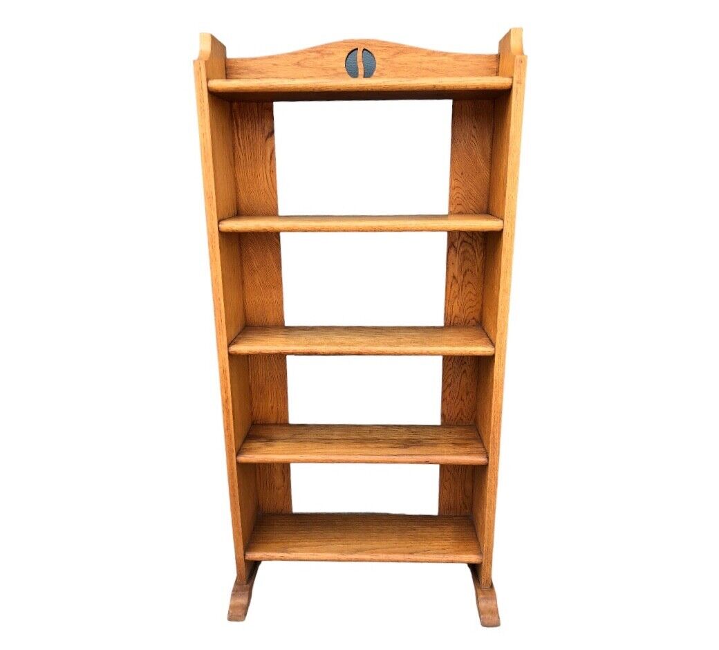 000835....Handsome Arts And Crafts Oak Bookcase / Oak Bookshelves ( sold )