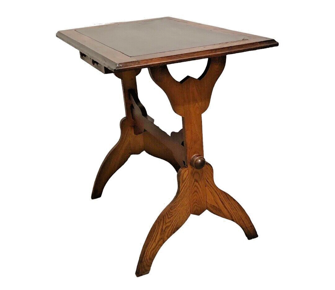 000852....Arts And Crafts Rustic Oak Writing Table ( sold )