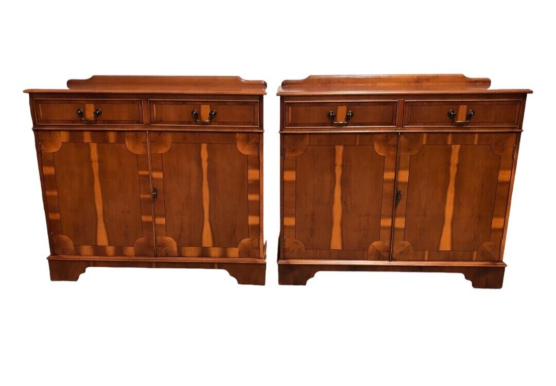 000824....Stunning Pair Of Vintage Yew Side Cabinets ( sold )