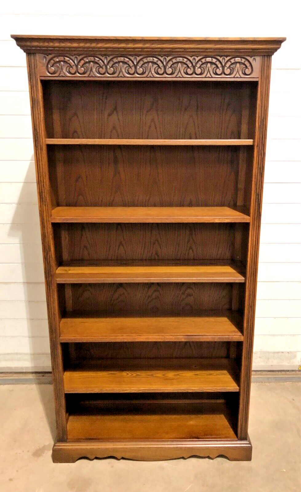 000854....Handsome Carved Oak Bookcase / Old Charm Bookcase ( sold )