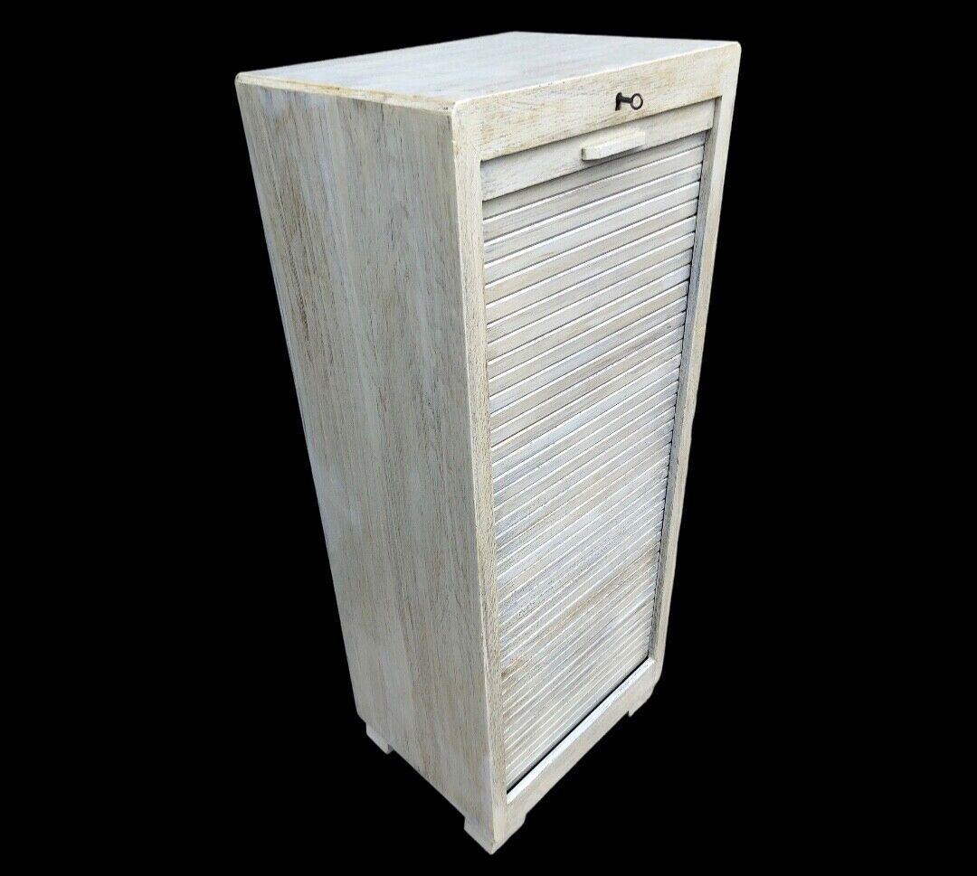 000840....Handsome Vintage Tambour Fronted Filing Cabinet ( sold )