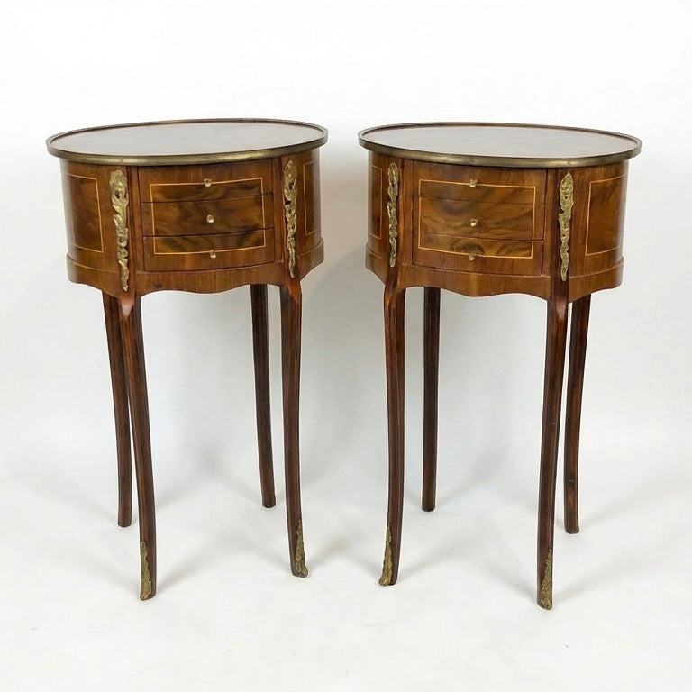 000545....Handsome Pair Of Vintage French Lamp Tables ( sold )