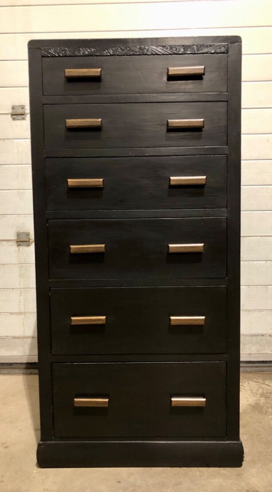 000857....Handsome Art Deco Oak Tallboy Chest Of Drawers ( sold )