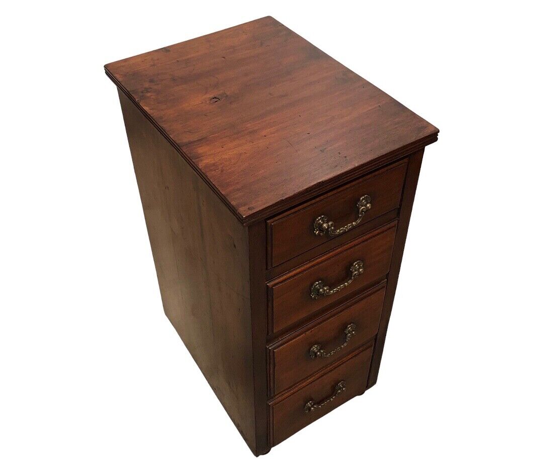 000821.....Handsome Antique Walnut Bedside Chest / Small Chest Of Drawers