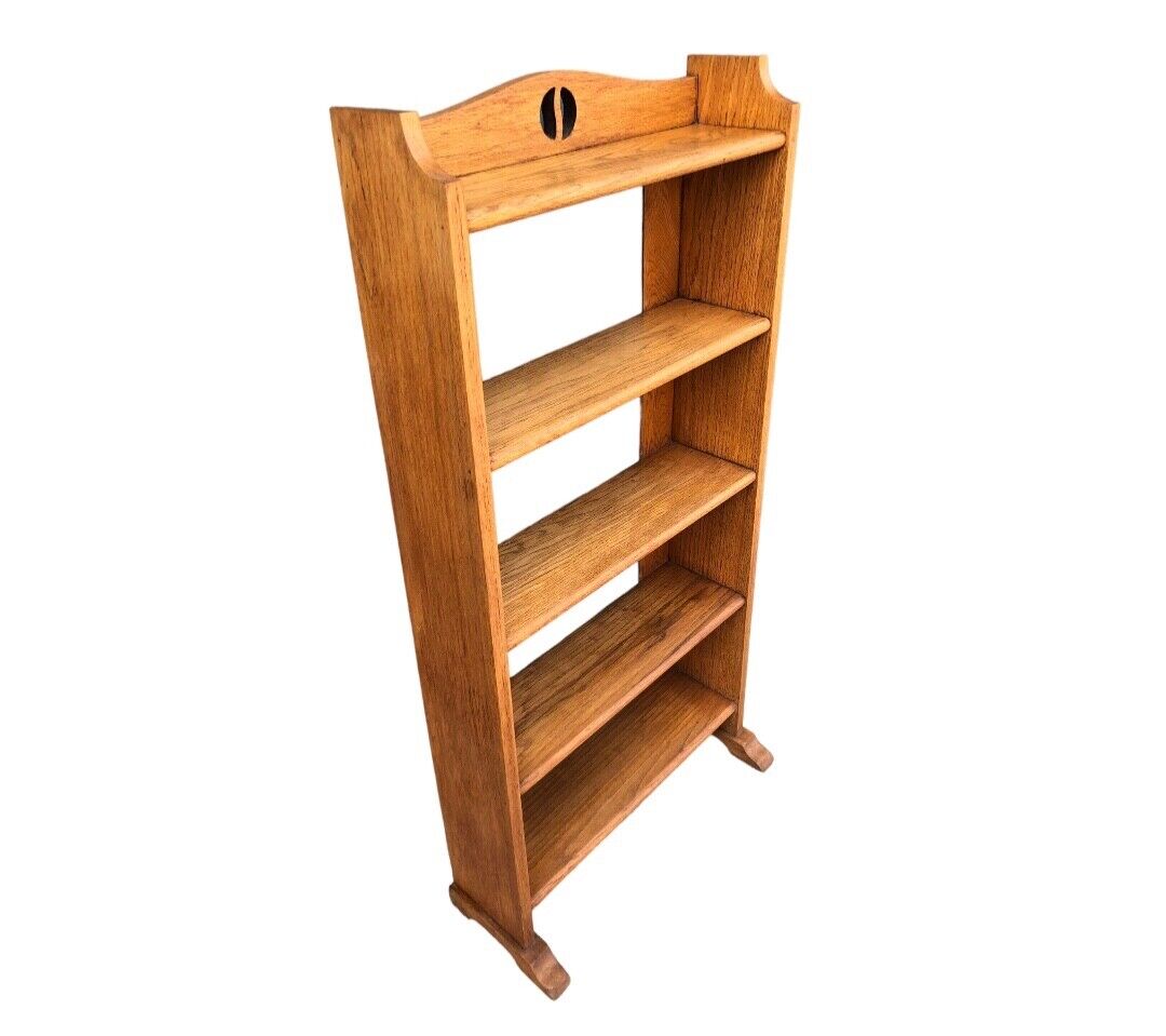 000835....Handsome Arts And Crafts Oak Bookcase / Oak Bookshelves ( sold )