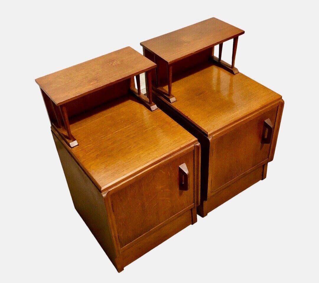 000806....Two Retro G Plan Oak Bedside Cabinets / Bedside Tables ( sold )