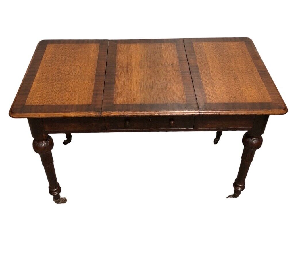 000826....Antique Oak Library Table / Work Table ( sold )