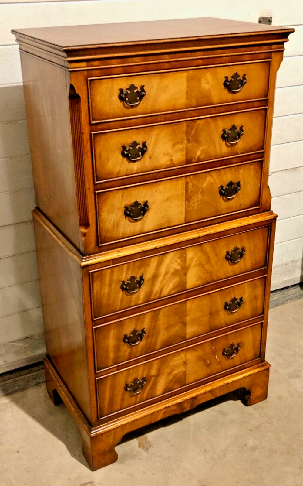 000737....Handsome Vintage Mahogany Tallboy Chest On Chest ( sold )