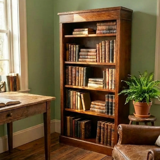 000526....Handsome Vintage Mahogany Bookcase ( sold )