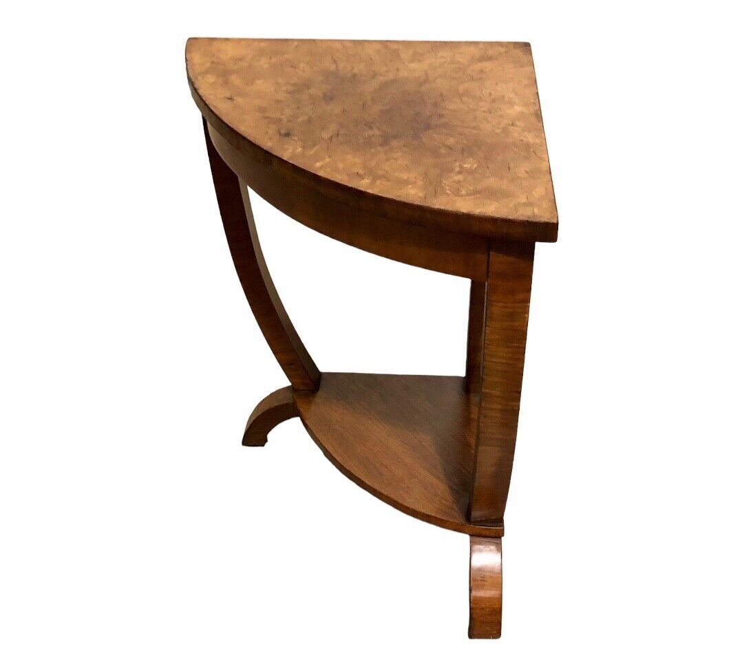 000804....Small Art Deco Walnut Corner Table / Plant Stand ( sold )