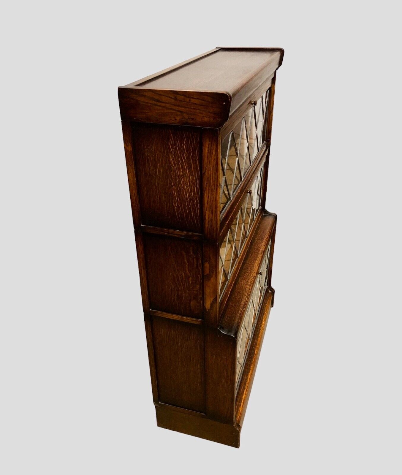 000777....Handsome Vintage Barristers Style Bookcase / Stacking Glazed Bookshelves