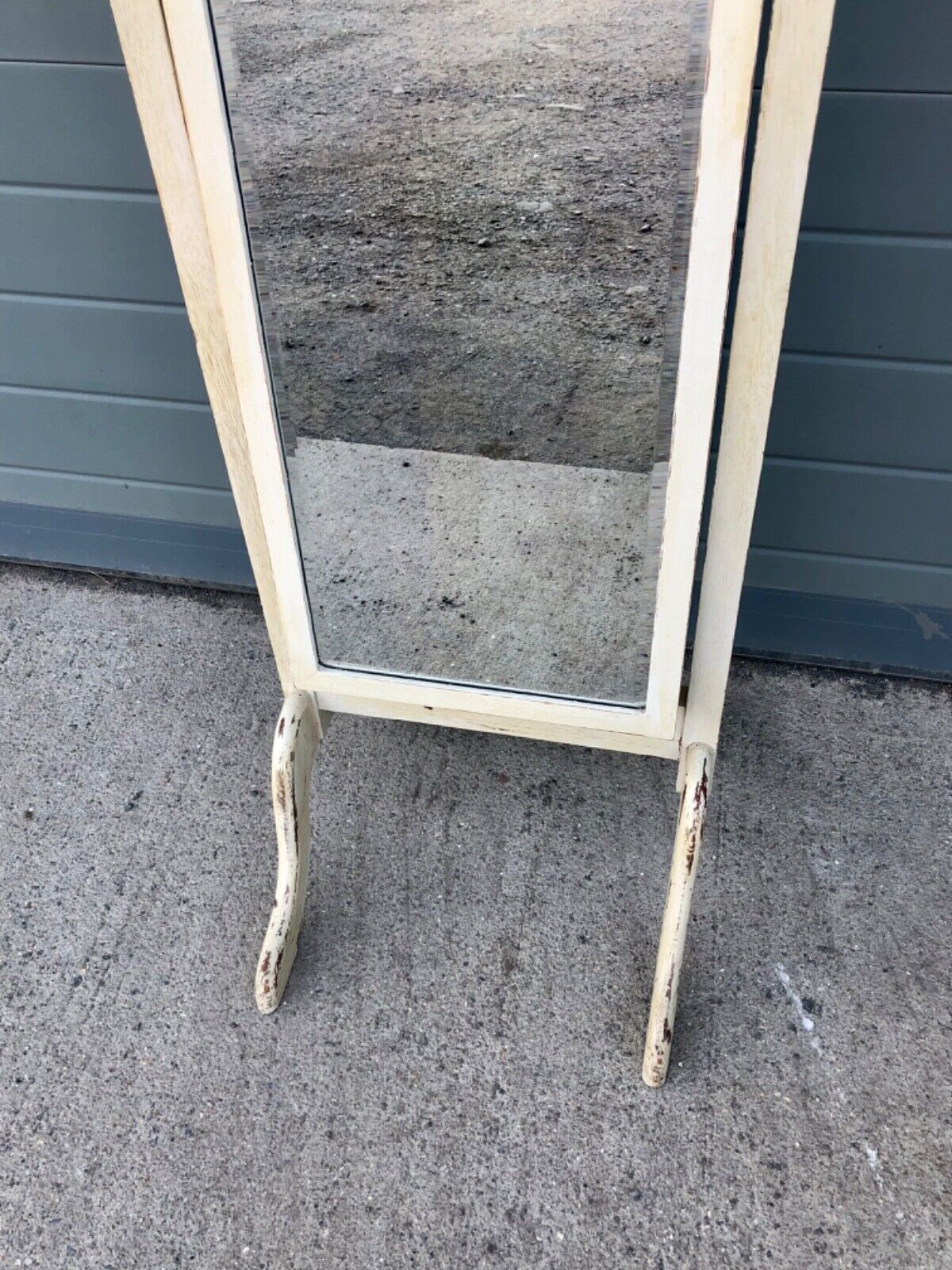 000799....Handsome Vintage Painted Cheval Mirror ( sold )