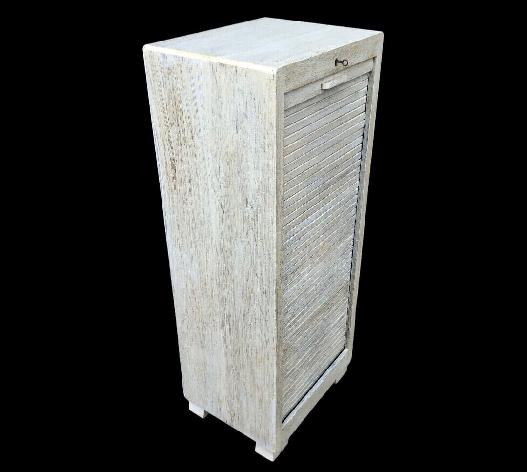 000840....Handsome Vintage Tambour Fronted Filing Cabinet ( sold )