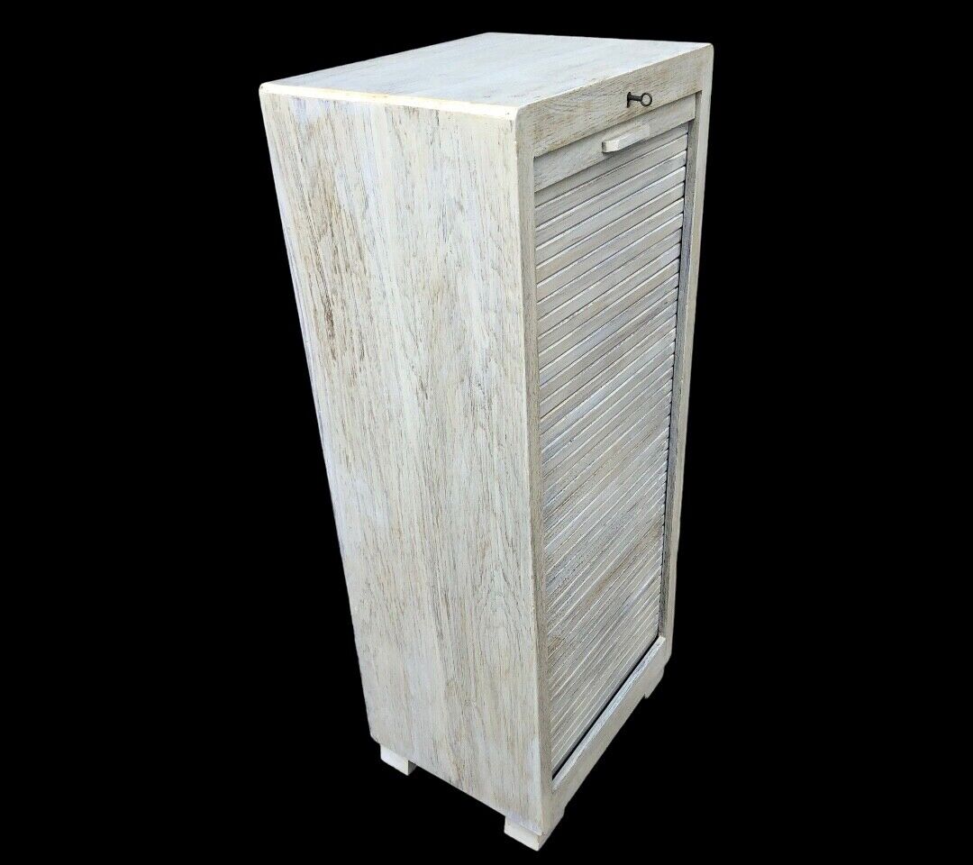 000840....Handsome Vintage Tambour Fronted Filing Cabinet ( sold )