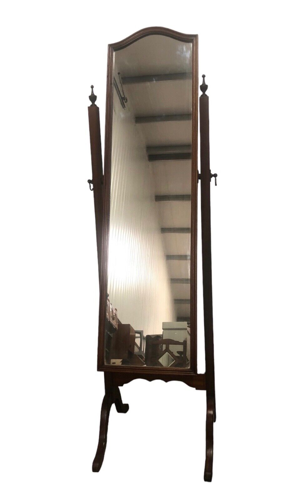 000813....Edwardian Mahogany Cheval Mirror ( sold )