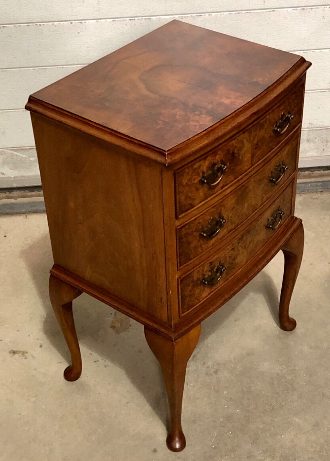 000845....Handsome Vintage Figured Walnut Bedside Lamp Table ( sold )