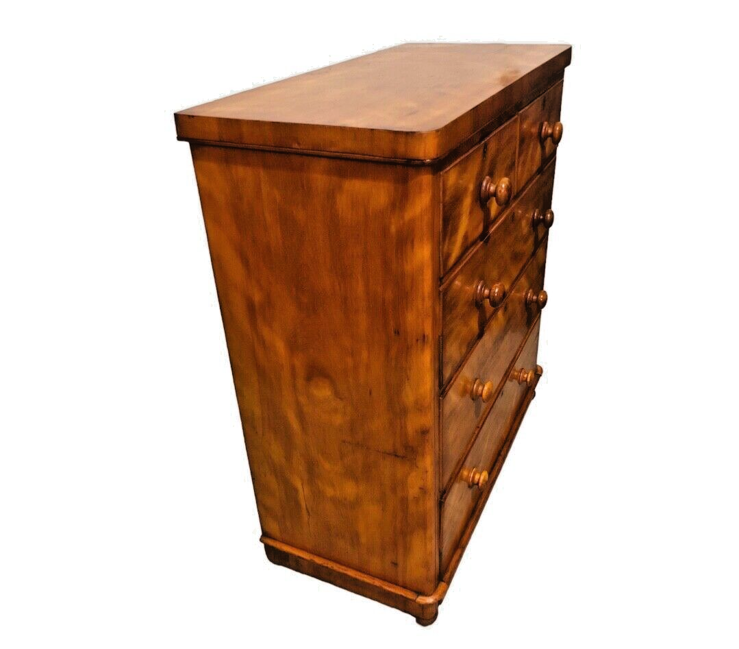 000809....Handsome Antique Satin Birch Chest Of Drawers ( sold )