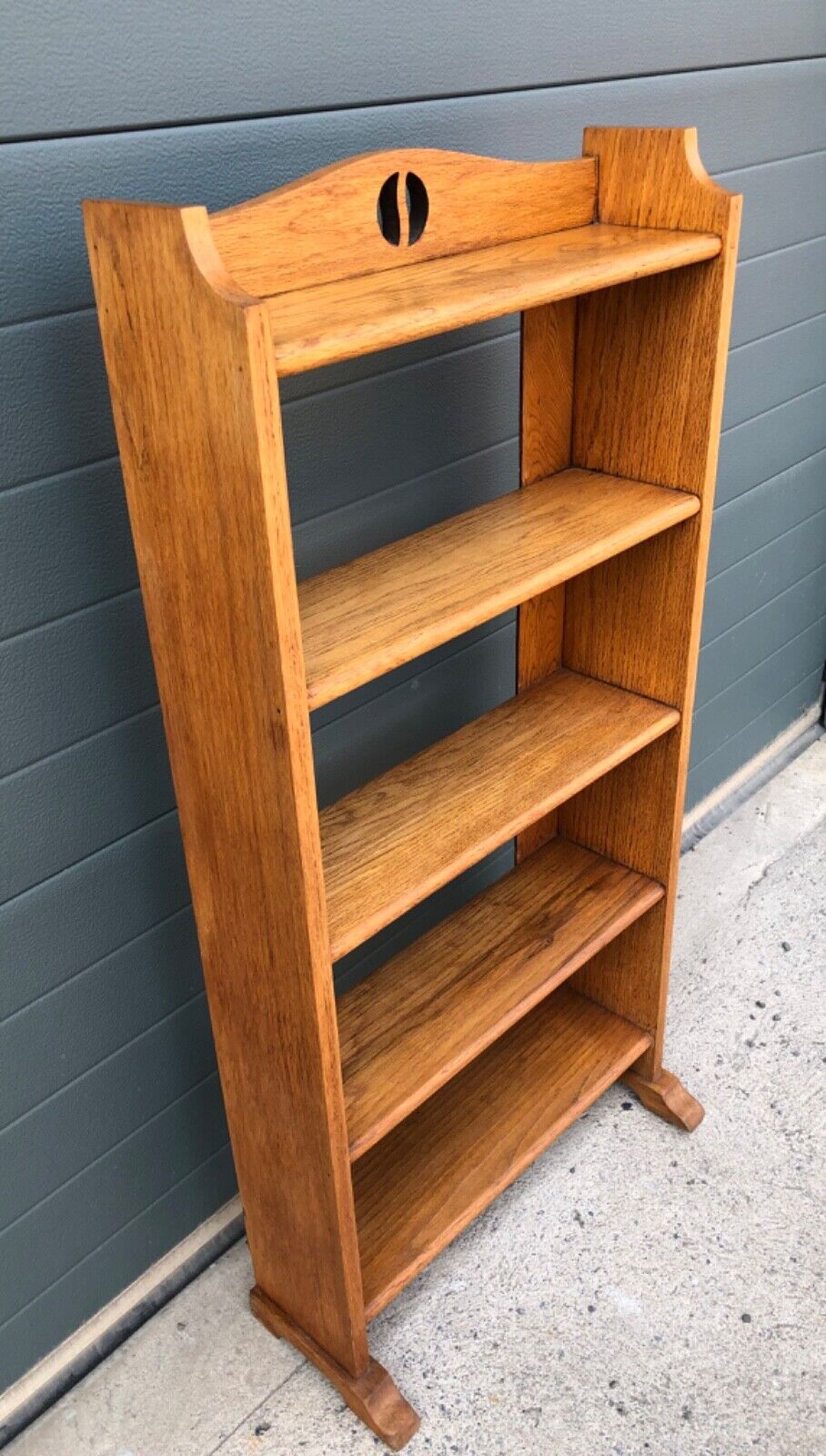 000835....Handsome Arts And Crafts Oak Bookcase / Oak Bookshelves ( sold )