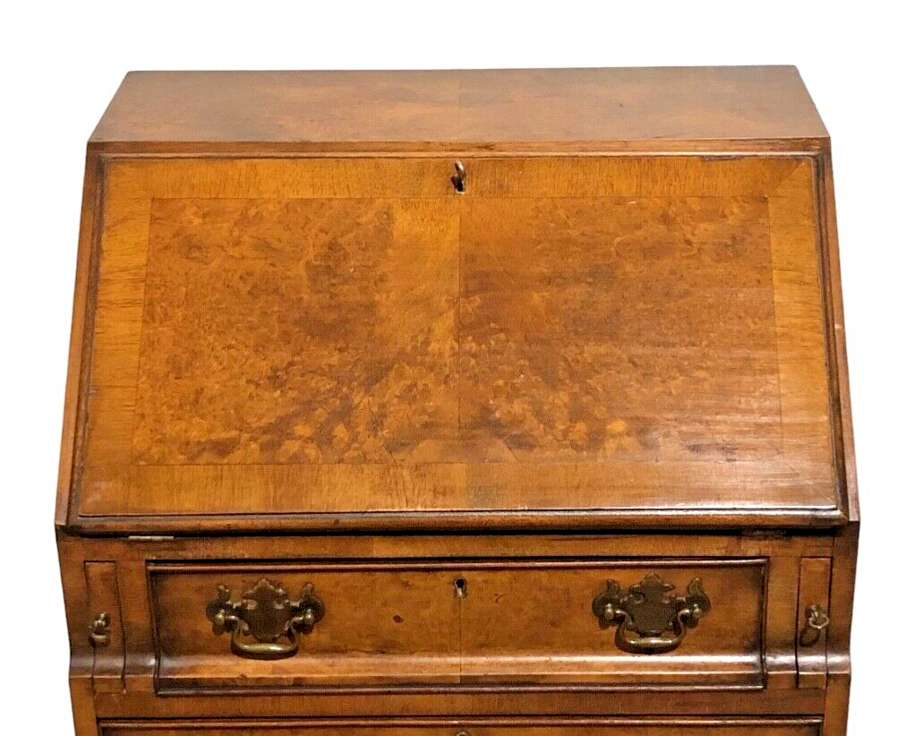 000810....Handsome Vintage Walnut Bureau / Writing Desk