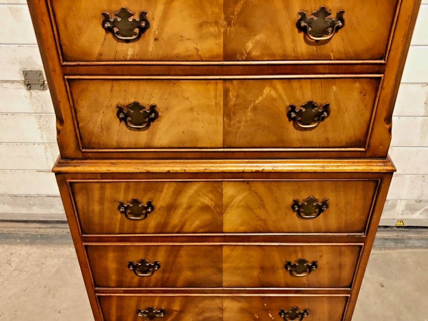 000737....Handsome Vintage Mahogany Tallboy Chest On Chest ( sold )