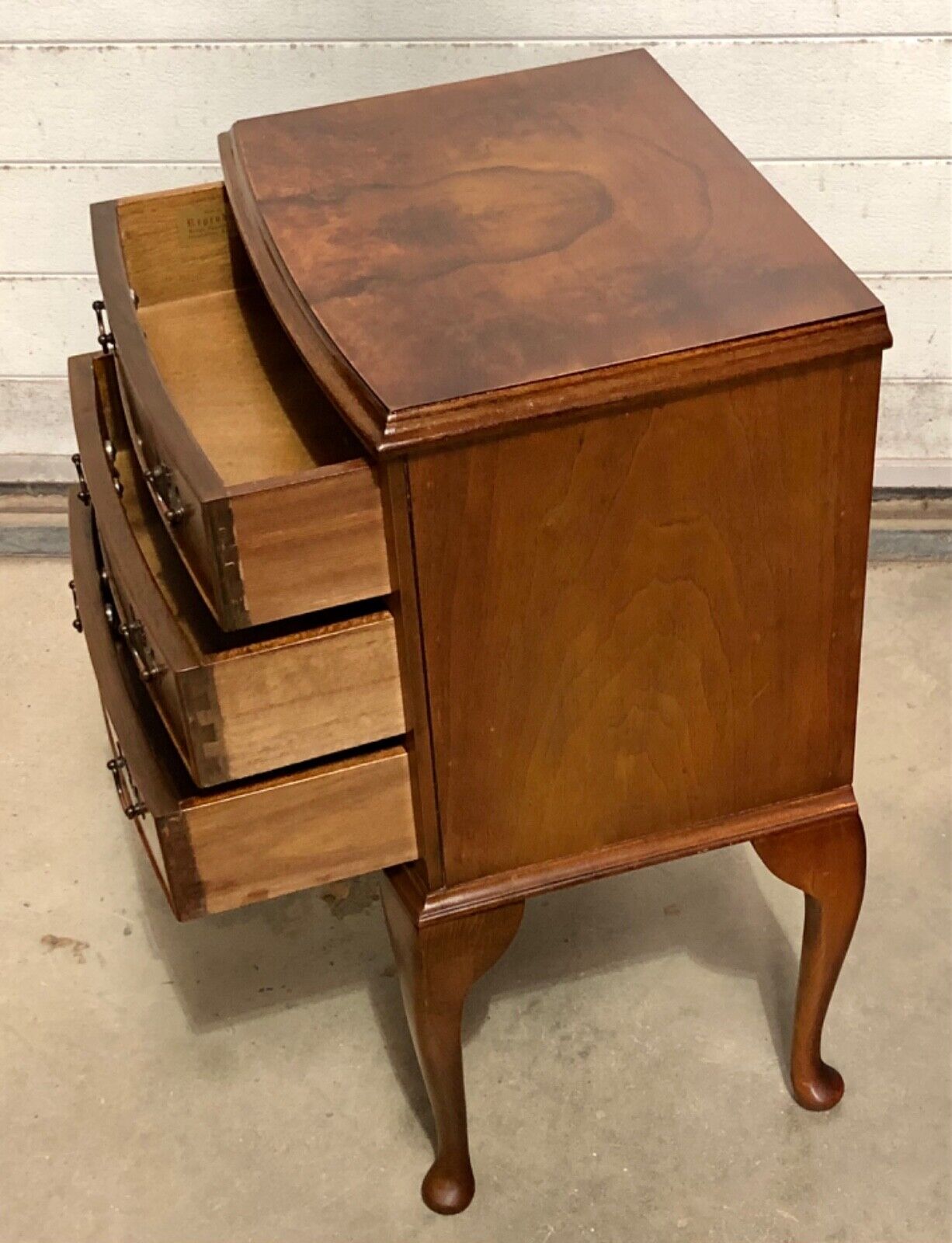 000845....Handsome Vintage Figured Walnut Bedside Lamp Table ( sold )