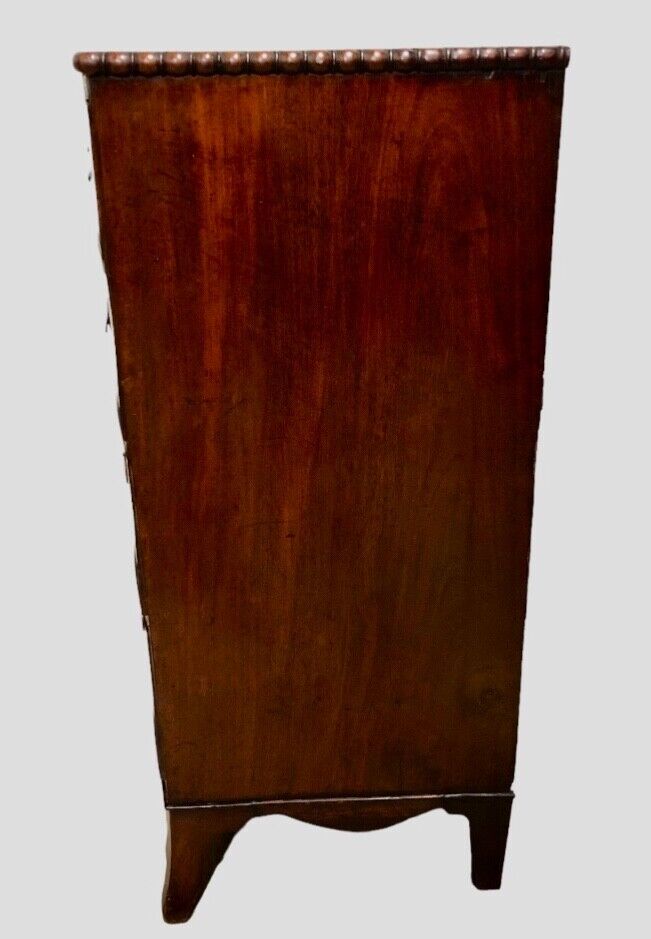 000844....Handsome Antique Mahogany Bow Front Chest Of Drawers ( sold )