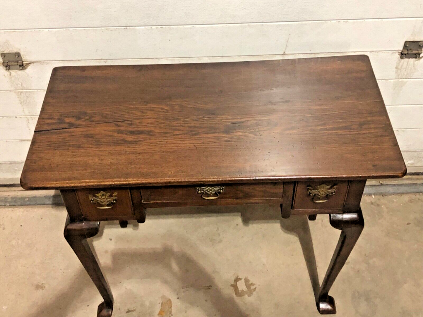 000801....Handsome Antique Oak Lowboy / Writing Table