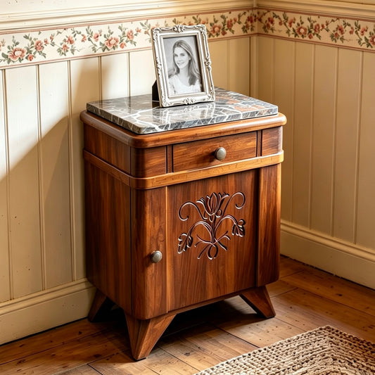 000506....Handsome Small Art Deco Bedside Lamp Table ( sold )
