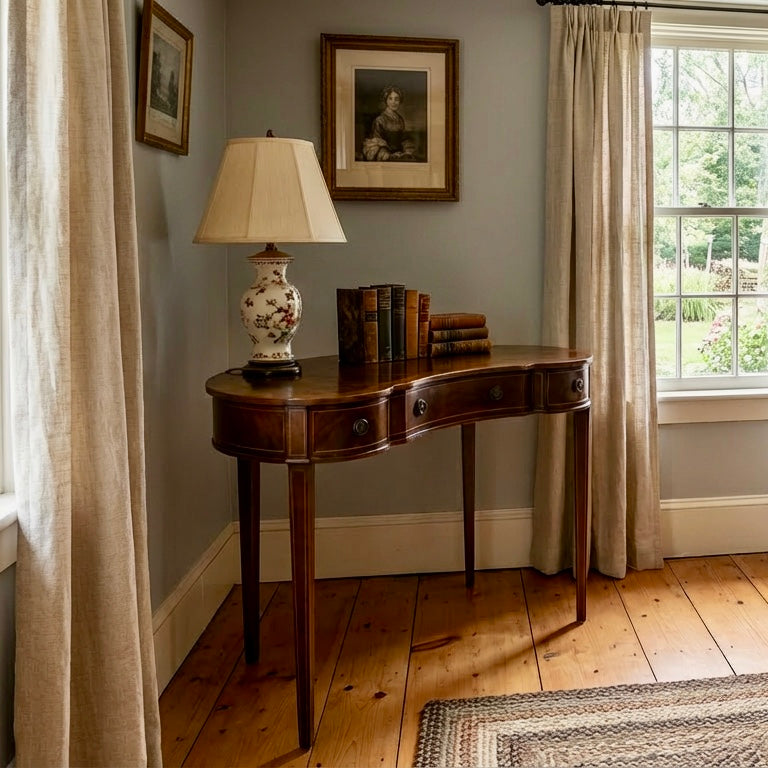 000546....Handsome Small Vintage Mahogany Table With Drawers ( sold )