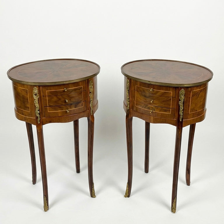 000545....Handsome Pair Of Vintage French Lamp Tables ( sold )