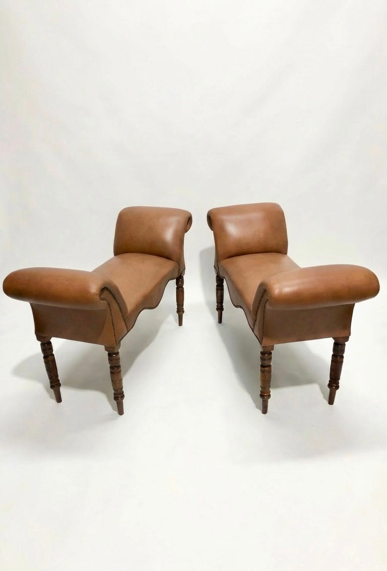 000550....Handsome Pair Of Edwardian Window Seats