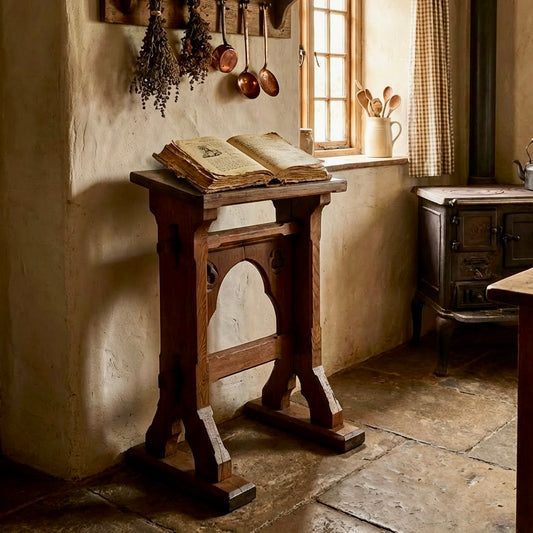 000530...Handsome Small Gothic Pine Lectern Or Book Stand