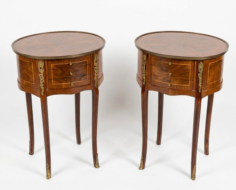 000545....Handsome Pair Of Vintage French Lamp Tables ( sold )